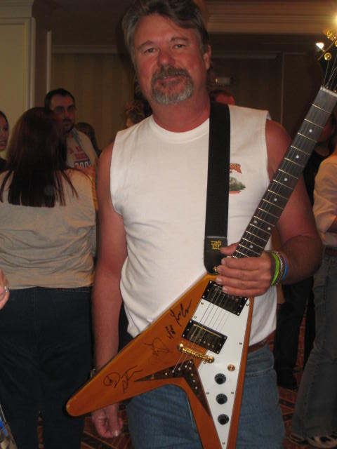 I can't remember his name, but he was a great guitar player, and was very proud of his beautiful Flying V.